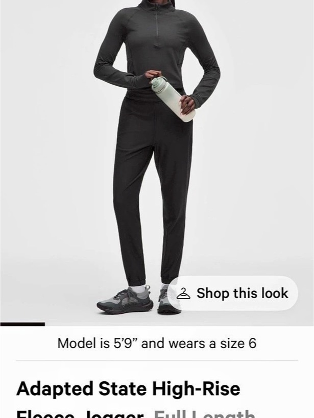 lululemon Adapted State High-Rise Fleece Jogger *Full Length Black Size 6